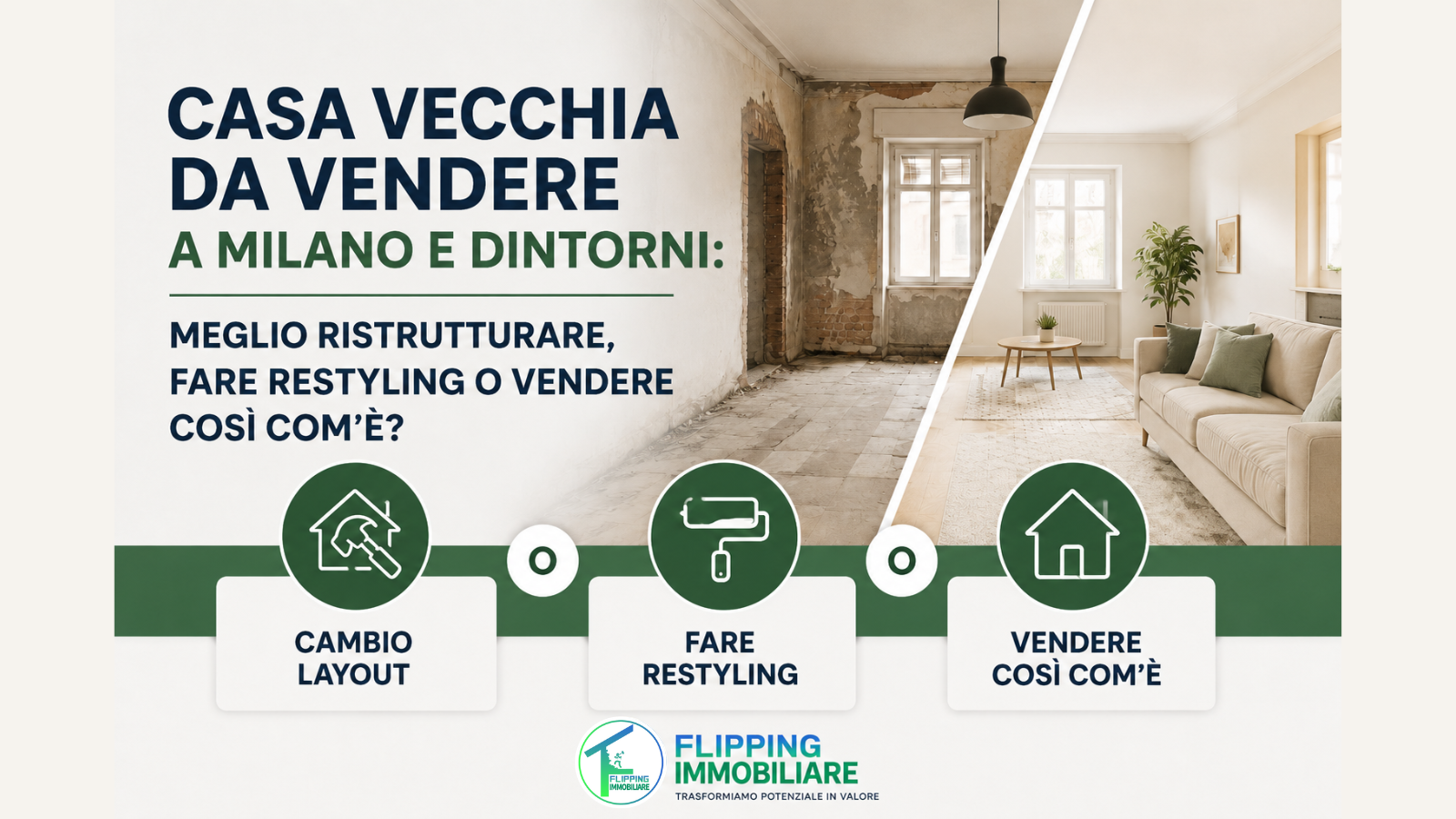 Casa vecchia da vendere a Milano e dintorni: meglio ristrutturare, fare restyling o vendere così com’è?