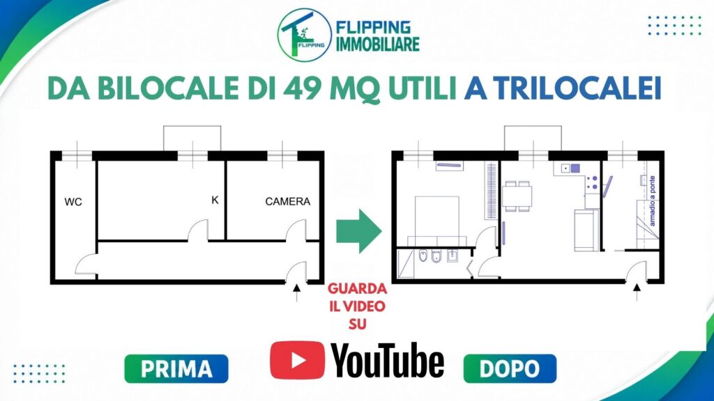 da bilocale a trilocale, guarda il video su yotube